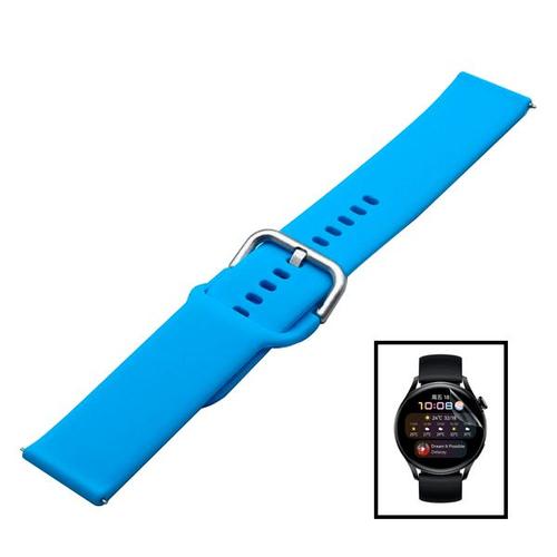 Kit Bracelet En Silicone Souple Avec Boucle + Film De Hydrogel Pour Samsung Galaxy Watch3 Bluetooth 45mm - Bleu Ciel