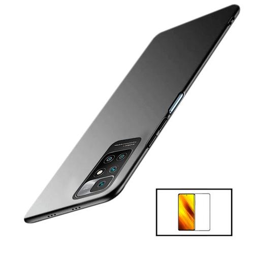 Kit Film De Verre Trempé Incurvé + Coque Slimshield Pour Xiaomi Redmi Note 11 4g - Noir