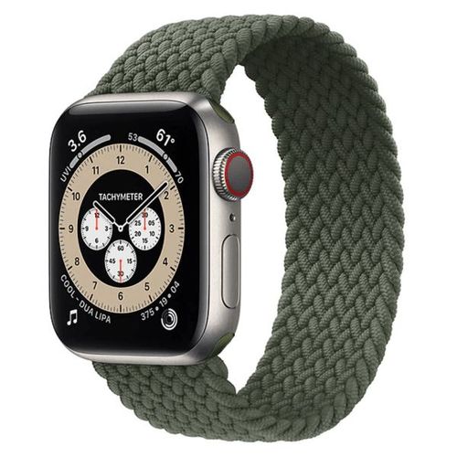 Bracelet Braided Solo Nylonsense Pour Apple Watch Edition Series 7 - 45mm (Poignet:157-170mm) - Vert Foncé