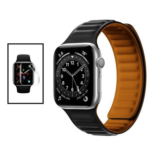 Kit Bracelet Magnetic Smoothsilicone + Film De Hydrogel Pour Apple Watch Series 3 - 42mm - Noir