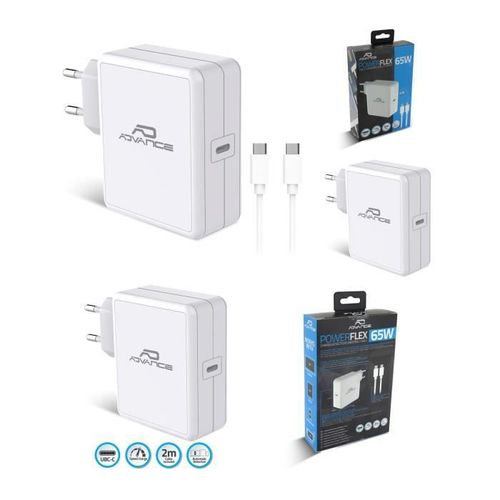 Chargeur Secteur PC - MACBOOK PRO + Cable USB-C TYPE APPLE 65W - Blanc pour Apple MacBook Air -PRO -PC