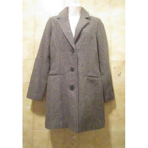 Manteau Gris Très Belle Qualité, Boutons Noirs, Poches, Pimkie, Neuf, T. 36