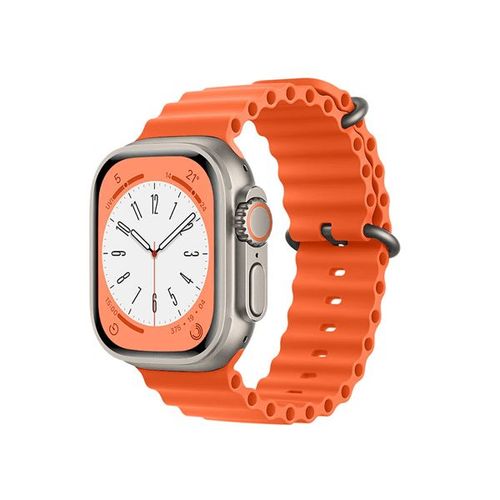 Bracelet Silicone Ocean Waves Pour Apple Watch Se (2022) - 44mm - Orange