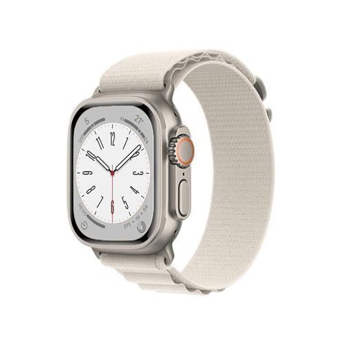 Bracelet Nylonsense Alpine L (Poignet De 165mm A 210mm) Pour Apple Watch Series 8 Aluminum - 45mm - Blanc