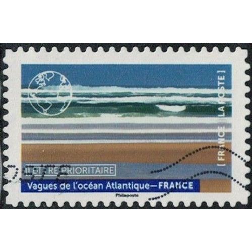 France 2022 Oblitéré Used Notre Planète Bleue Vagues De L'océan Atlantique France Y&t Fr 2092 Su