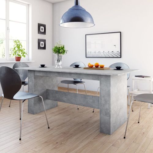 Vidaxl Table De Salle À Manger Gris Béton 180x90x76 Cm Aggloméré