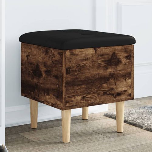 Vidaxl Banc De Rangement Chêne Fumé 42x42x46 Cm Bois D'ingénierie