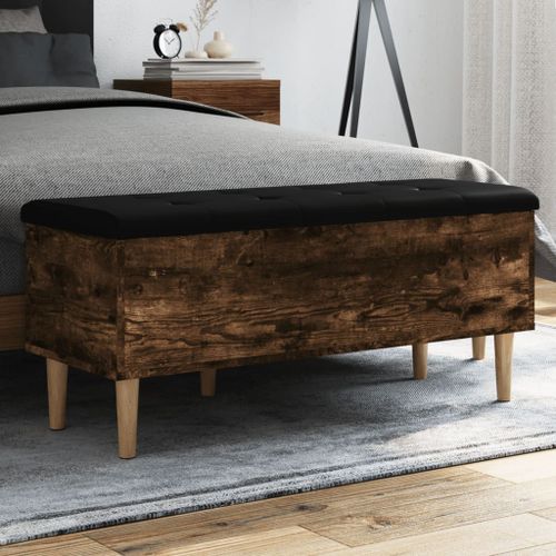 Vidaxl Banc De Rangement Chêne Fumé 102x42x46 Cm Bois D'ingénierie