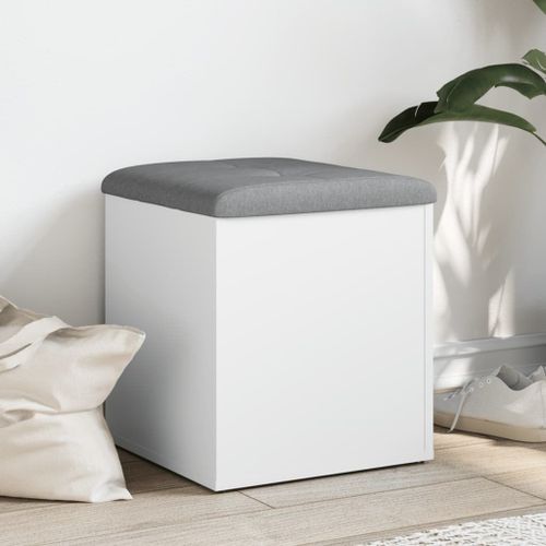 Vidaxl Banc De Rangement Blanc 42x42x45 Cm Bois D'ingénierie