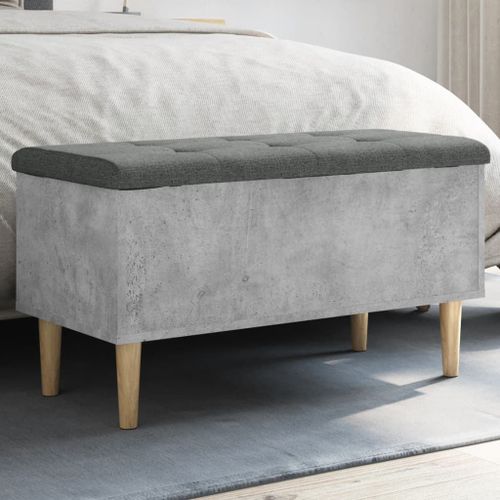 Vidaxl Banc De Rangement Gris Béton 82x42x46 Cm Bois D'ingénierie