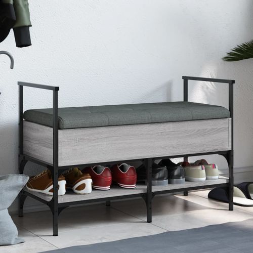 Vidaxl Banc À Chaussures Sonoma Gris 85,5x42x57,5 Cm Bois D'ingénierie