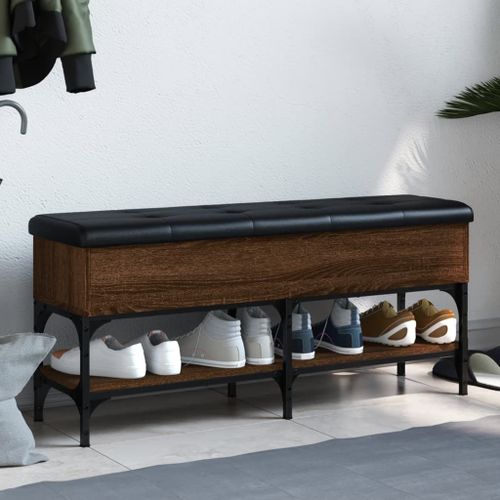 Vidaxl Banc À Chaussures Chêne Marron 102x32x45 Cm Bois D'ingénierie