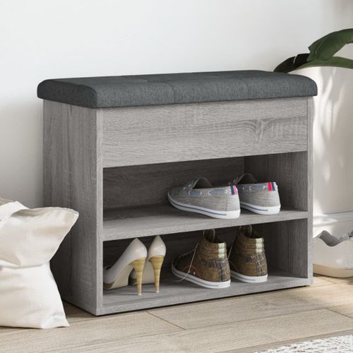 Vidaxl Banc À Chaussures Sonoma Gris 62x32x50 Cm Bois D'ingénierie