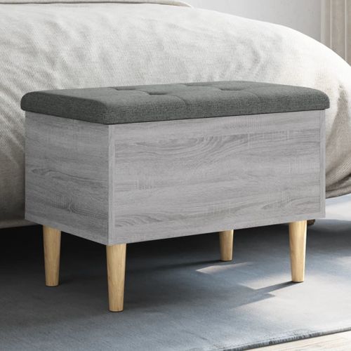 Vidaxl Banc De Rangement Sonoma Gris 62x42x46 Cm Bois D'ingénierie