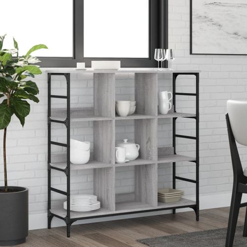 Vidaxl Buffet Sonoma Gris 102x32x103,5 Cm Bois D'ingénierie