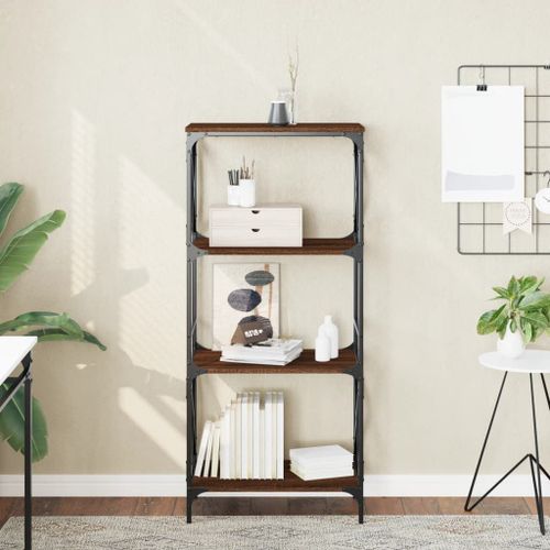 Vidaxl Bibliothèque 4 Niveaux Chêne Brun 59x35x132cm Bois D'ingénierie