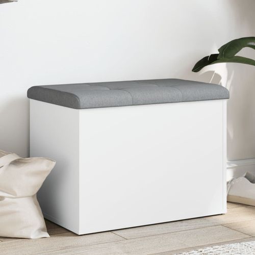 Vidaxl Banc De Rangement Blanc 62x42x45 Cm Bois D'ingénierie