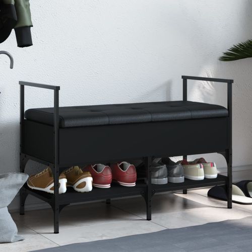 Vidaxl Banc À Chaussures Noir 85,5x42x57,5 Cm Bois D'ingénierie