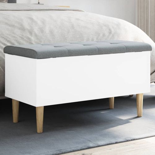 Vidaxl Banc De Rangement Blanc 82x42x46 Cm Bois D'ingénierie