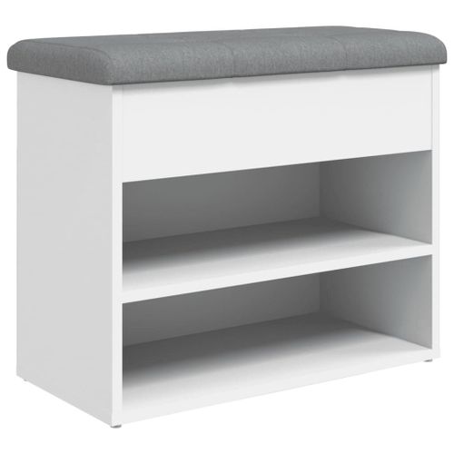Vidaxl Banc À Chaussures Blanc 62x32x50 Cm Bois D'ingénierie