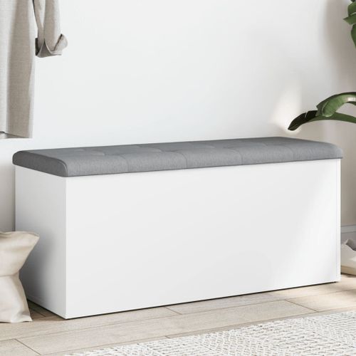 Vidaxl Banc De Rangement Blanc 102x42x45 Cm Bois D'ingénierie