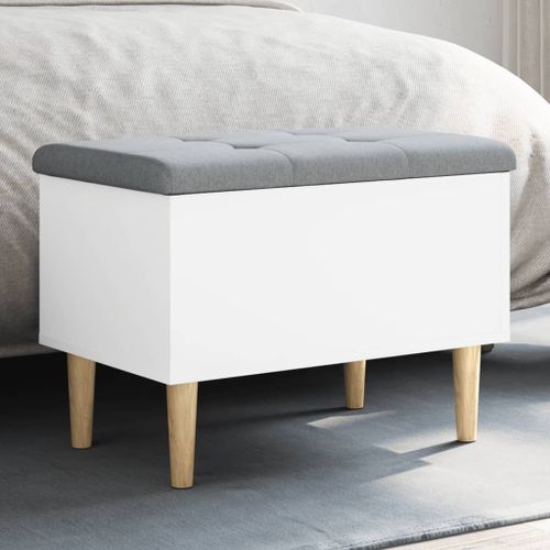 Vidaxl Banc De Rangement Blanc 62x42x46 Cm Bois D'ingénierie