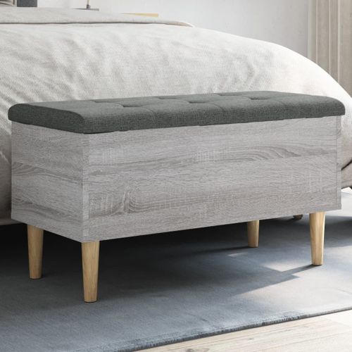 Vidaxl Banc De Rangement Sonoma Gris 82x42x46 Cm Bois D'ingénierie