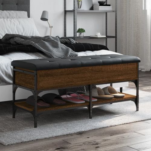 Vidaxl Banc À Chaussures Chêne Marron 102x42x45 Cm Bois D'ingénierie