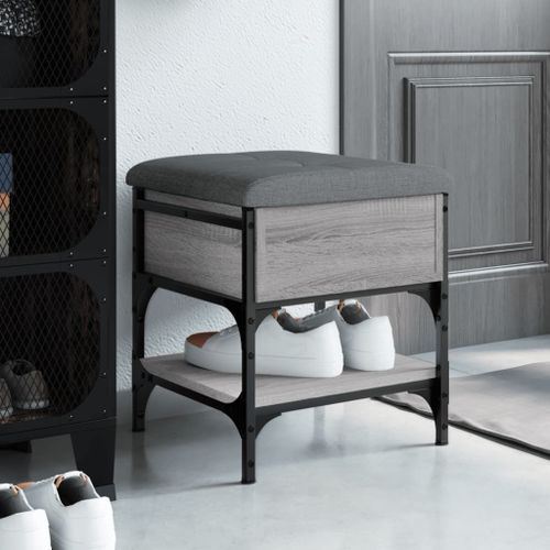 Vidaxl Banc À Chaussures Sonoma Gris 42x42x45 Cm Bois D'ingénierie
