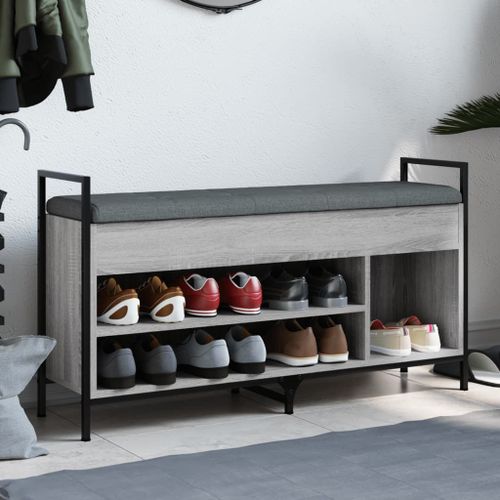 Vidaxl Banc À Chaussures Sonoma Gris 105,5x32x57,5cm Bois D'ingénierie