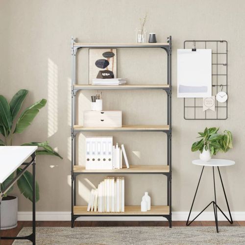 Vidaxl Bibliothèque À 5 Niveaux Chêne Sonoma 80x30x154 Cm
