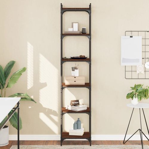 Vidaxl Bibliothèque 6 Niveaux Chêne Marron 40x30x188cm Bois Ingénierie