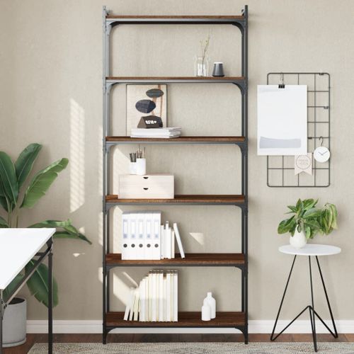 Vidaxl Bibliothèque 6 Niveaux Chêne Marron 80x30x188cm Bois Ingénierie