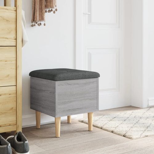 Vidaxl Banc De Rangement Sonoma Gris 42x42x46 Cm Bois D'ingénierie