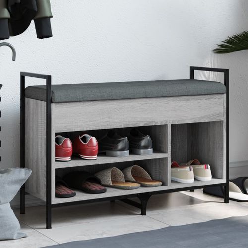 Vidaxl Banc À Chaussures Sonoma Gris 85,5x32x57,5 Cm Bois D'ingénierie