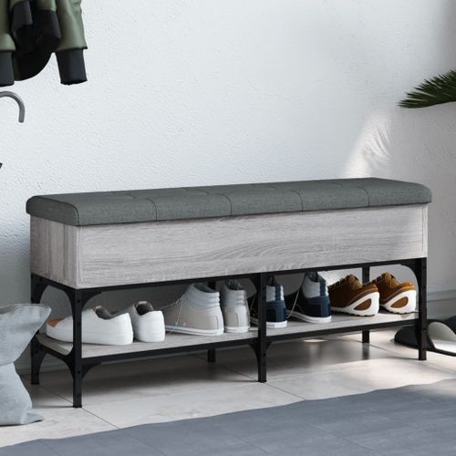 Vidaxl Banc À Chaussures Sonoma Gris 102x32x45 Cm Bois D'ingénierie