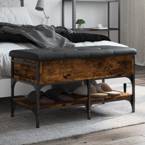 Vidaxl Banc À Chaussures Chêne Fumé 82x42x45 Cm Bois D'ingénierie