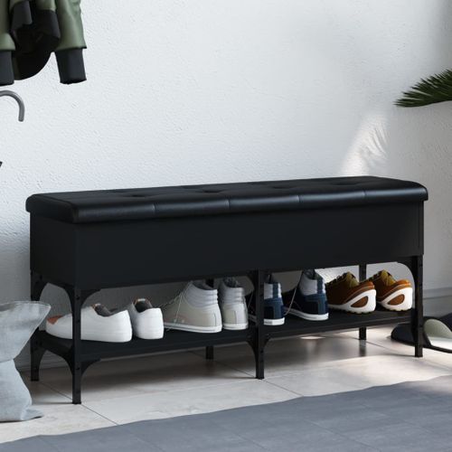 Vidaxl Banc À Chaussures Noir 102x32x45 Cm Bois D'ingénierie