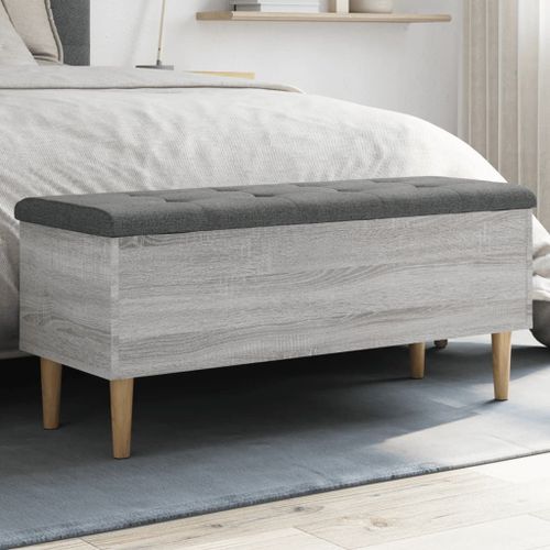 Vidaxl Banc De Rangement Sonoma Gris 102x42x46 Cm Bois D'ingénierie
