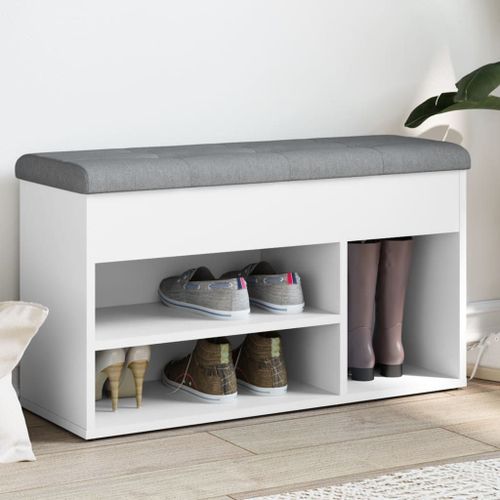 Vidaxl Banc À Chaussures Blanc 82x32x45,5 Cm Bois D'ingénierie