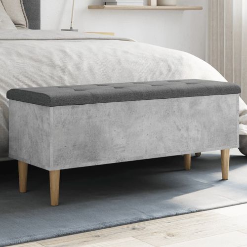 Vidaxl Banc De Rangement Gris Béton 102x42x46 Cm Bois D'ingénierie