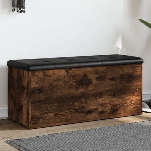 Vidaxl Banc De Rangement Chêne Fumé 102x42x45 Cm Bois D'ingénierie