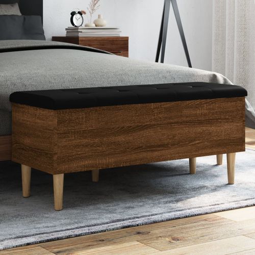 Vidaxl Banc De Rangement Chêne Marron 102x42x46 Cm Bois D'ingénierie
