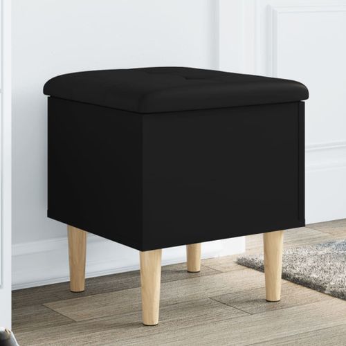 Vidaxl Banc De Rangement Noir 42x42x46 Cm Bois D'ingénierie