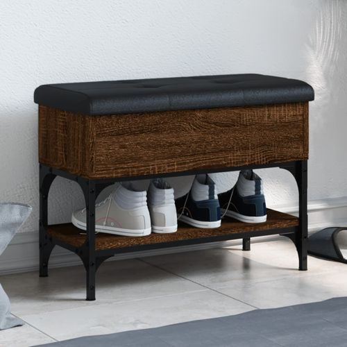 Vidaxl Banc À Chaussures Chêne Marron 62x32x45 Cm Bois D'ingénierie