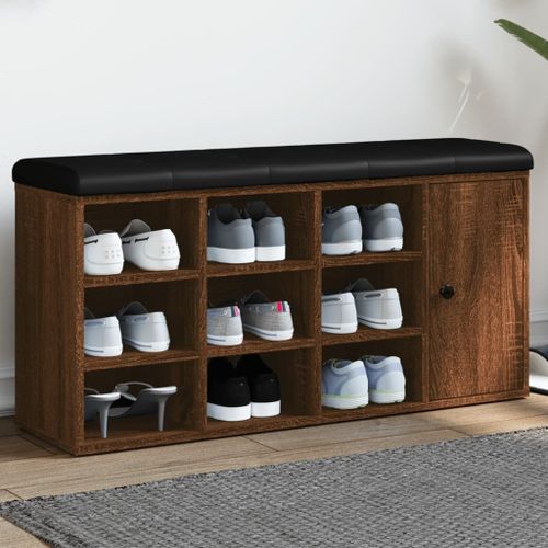 Vidaxl Banc À Chaussures Chêne Marron 102x32x50 Cm Bois D'ingénierie