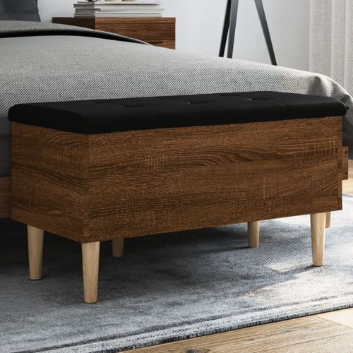 Vidaxl Banc De Rangement Chêne Marron 82x42x46 Cm Bois D'ingénierie