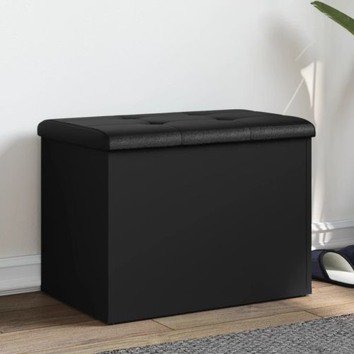 Vidaxl Banc De Rangement Noir 62x42x45 Cm Bois D'ingénierie