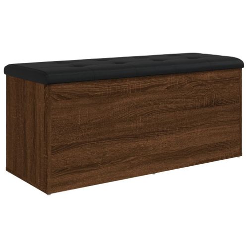 Vidaxl Banc De Rangement Chêne Marron 102x42x45 Cm Bois D'ingénierie