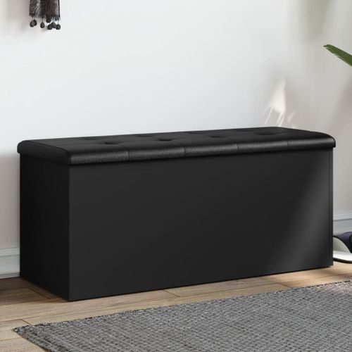 Vidaxl Banc De Rangement Noir 102x42x45 Cm Bois D'ingénierie